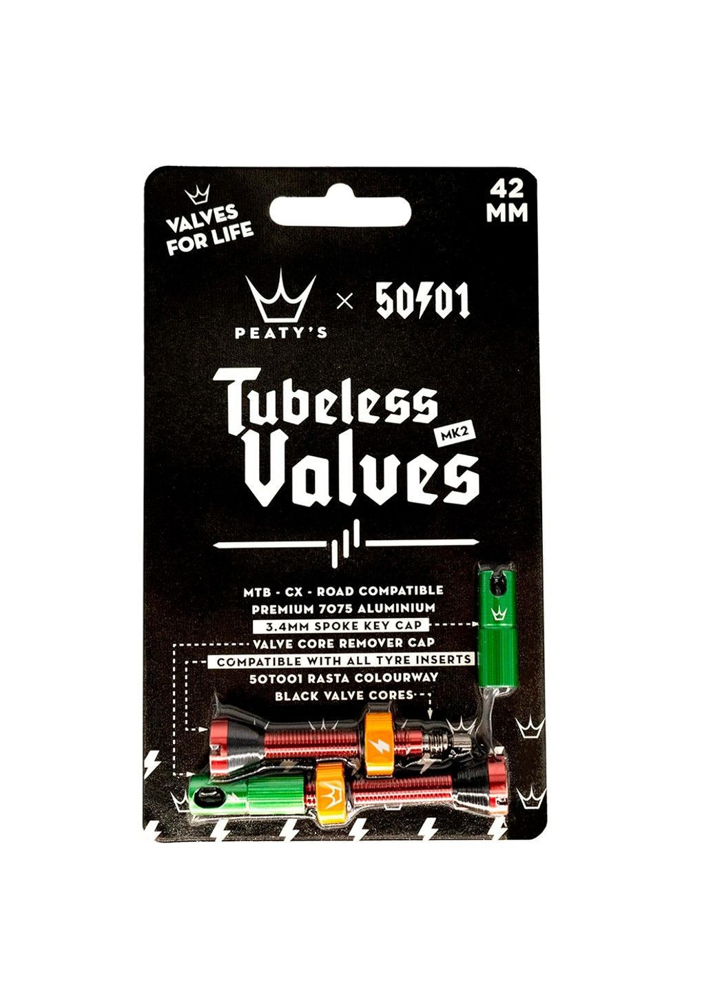 Ниппели x Chris King Tubeless Valves, 42мм Peaty's (362946580)