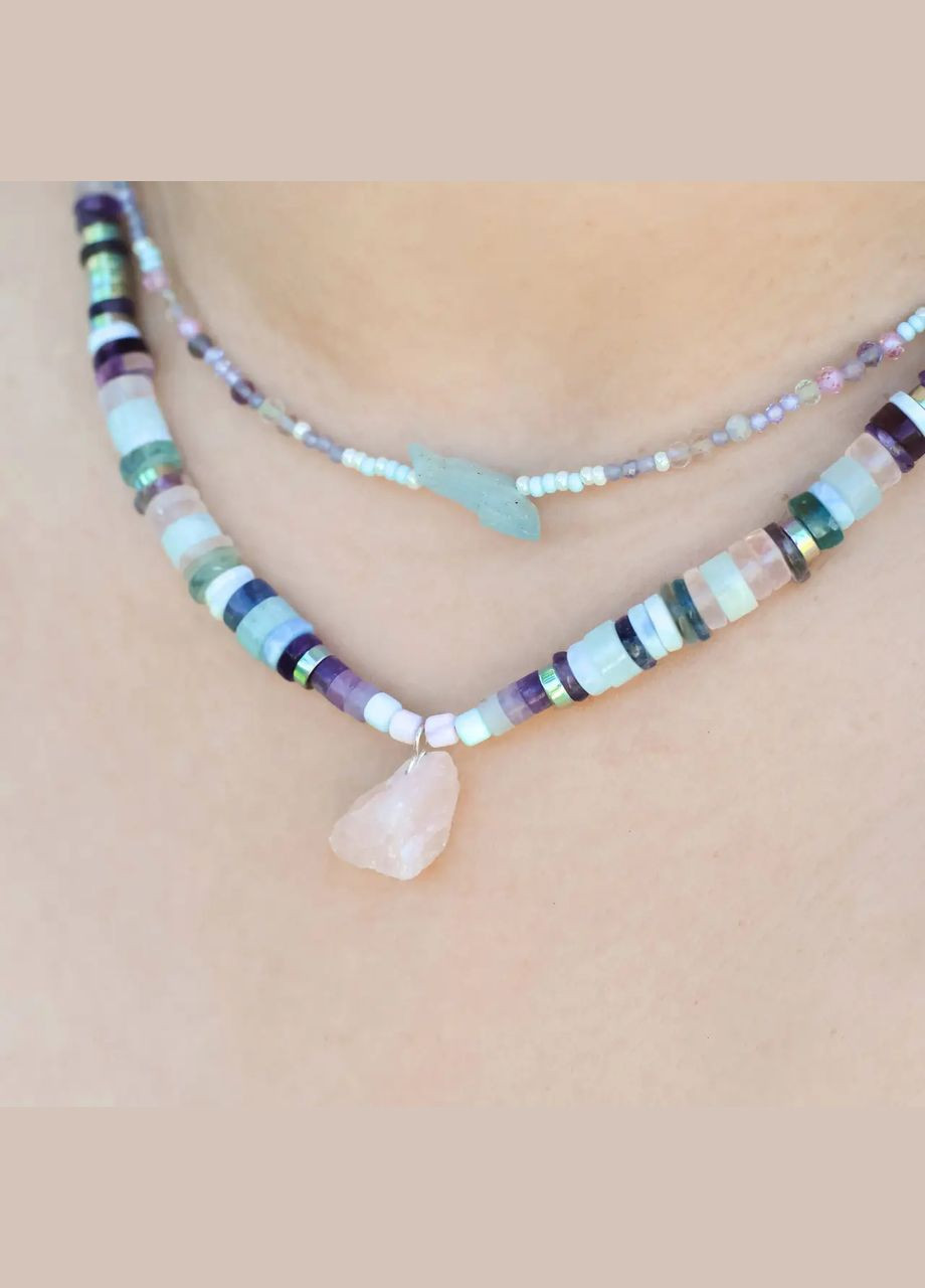 Чокер натуральний Аквамарин, Флюорит, Перламутр, Кварц, Циркон, гіп-ний сплав колір срібло d-8-6-5х2-3мм+- L-37-42см No Brand кварц, флюорит, шпінель, циркон, гематит, аметист, перламутр, опал, аквамарин медичний сплав, бісер, натуральний камінь, латунь срібло (335054174)