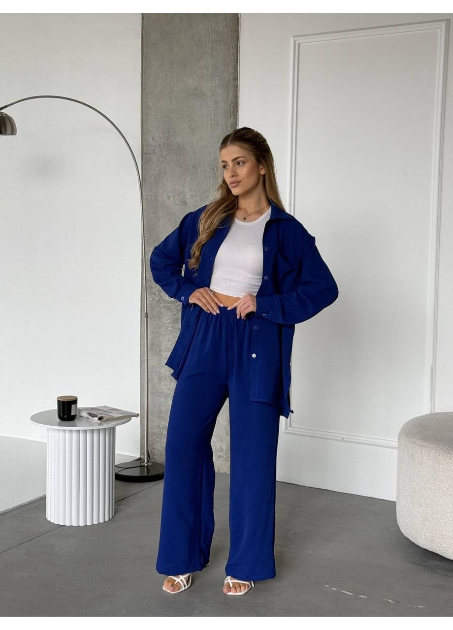 Костюм в свободном стиле рубашка и брюки американская креп жатка Україна (351486555)