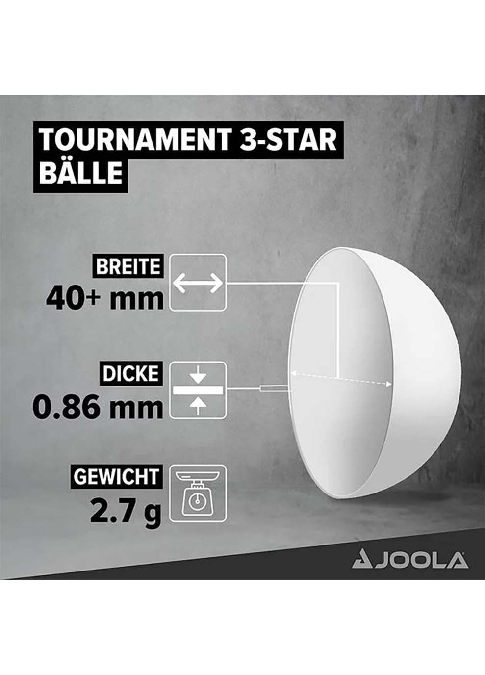 М'ячі для настільного тенісу Tournament 40+ 12 шт Білий Joola (367588687)