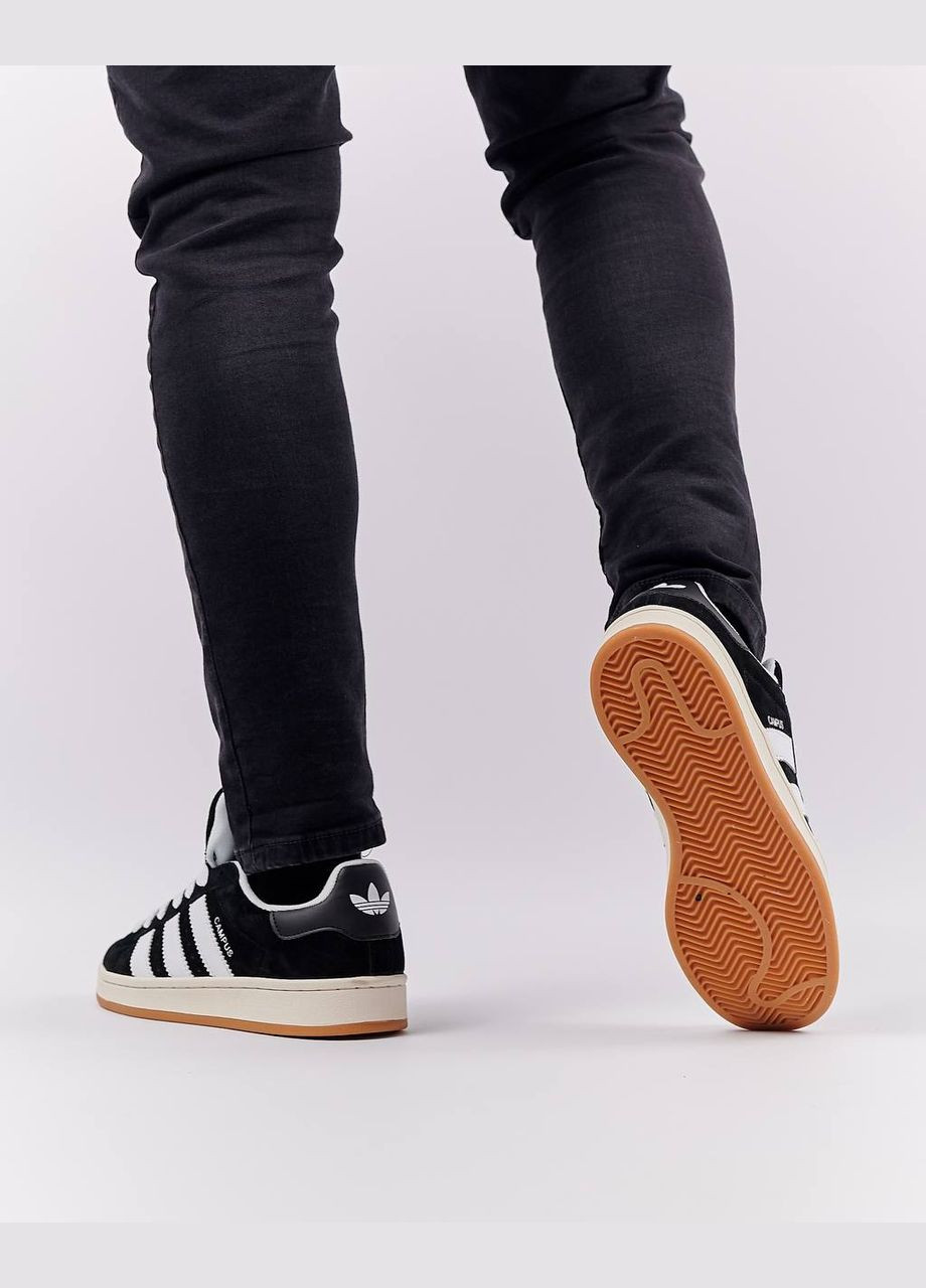 Черные демисезонные кроссовки мужские, вьетнам adidas Campus 00s Black Gum