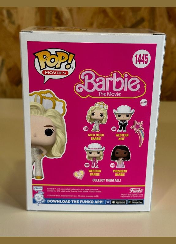 Барби фигурка фанко поп Золотая Дискотека Барби Barbie the Movie Gold Disco Barbie игровая виниловая фигурка Funko Pop (289134025)
