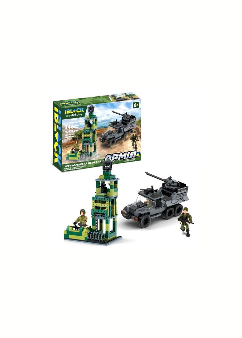Конструктор PL-921-494 Армія "Територіальна Оборона", 346 подіт, 2 фігурки, в коробці 37*25.5*6 Iblock (362425557)