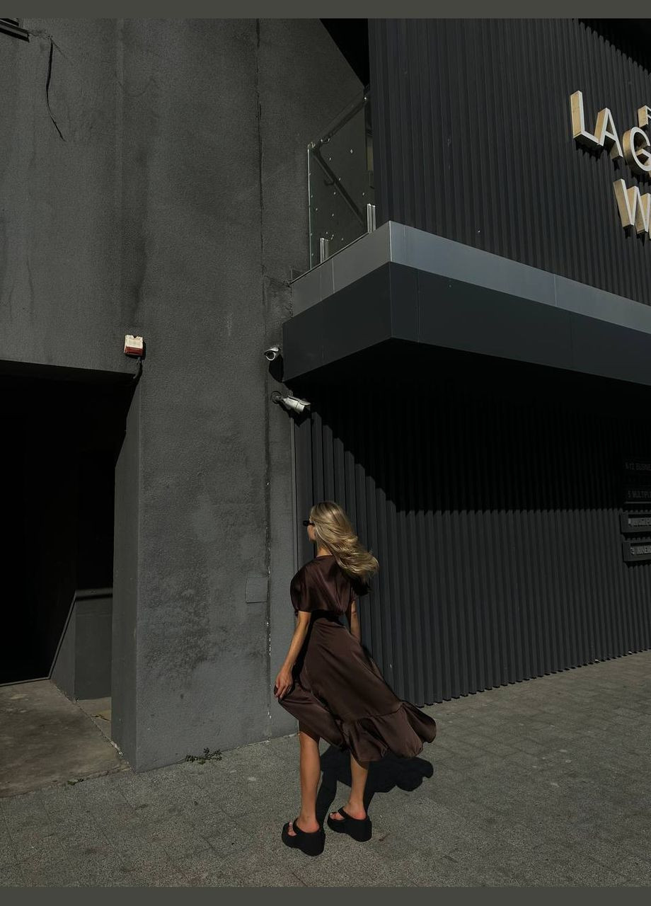 Коричневое праздничный, вечернее женское платье FINO Mode однотонное