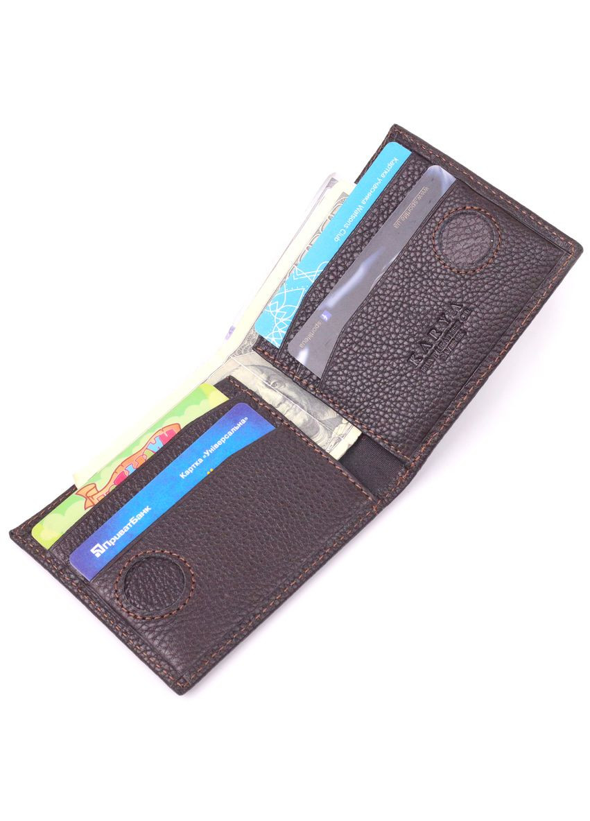 Чоловічий затискач для грошей з монетницею та магнітом зі шкіри коричневий (sku_21404) No Brand (327819885)