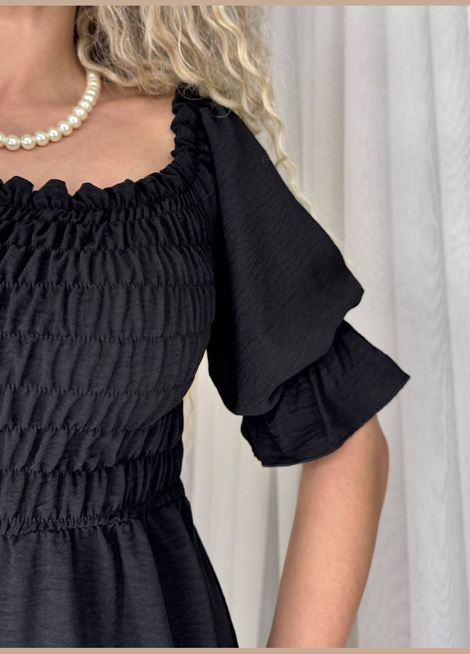 Чорна кежуал сукня No Brand однотонна