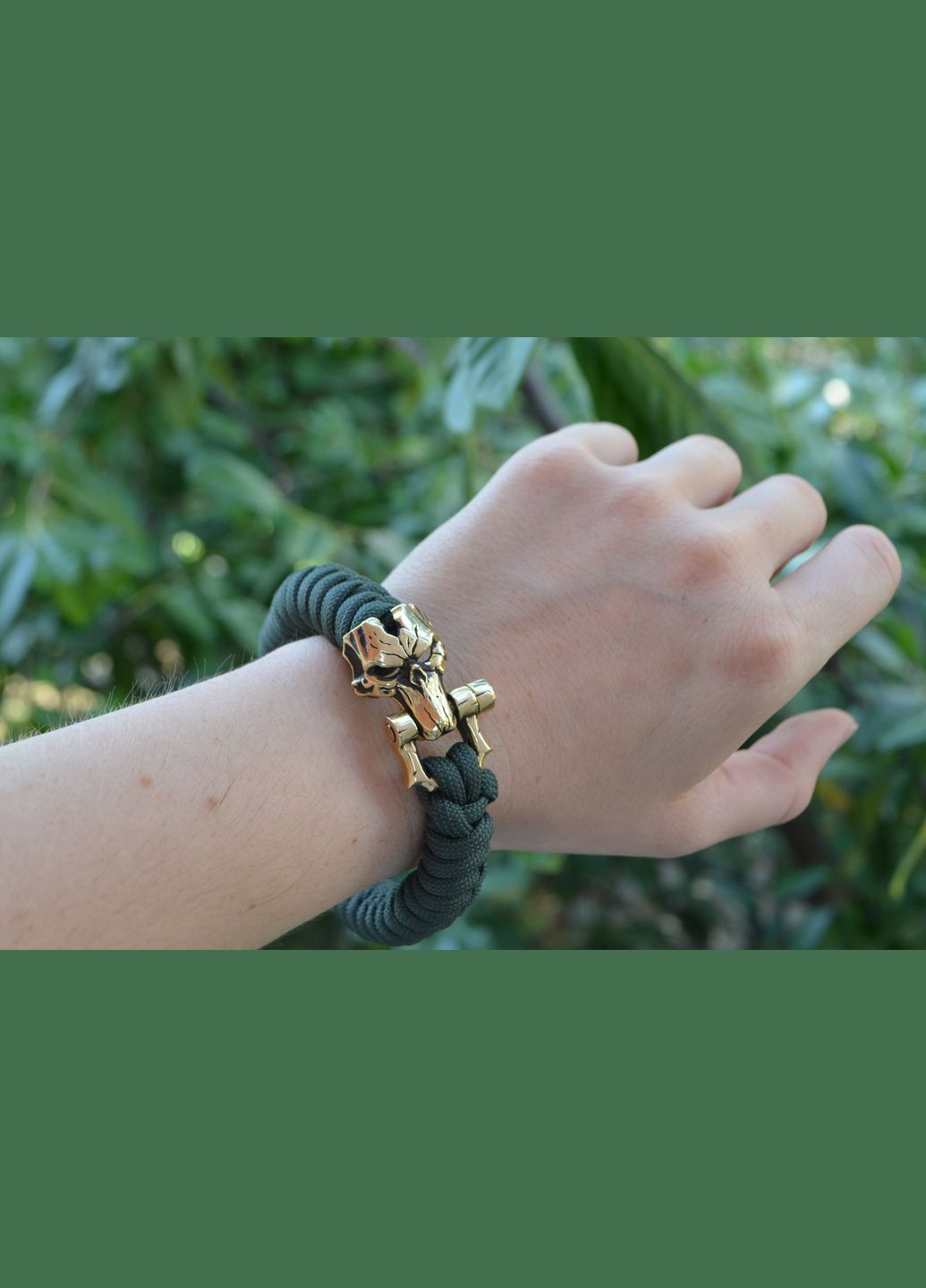 Браслет с маской Смерти латунь из паракорда плетения Узелковое + брелок в подарок No Brand (344584815)