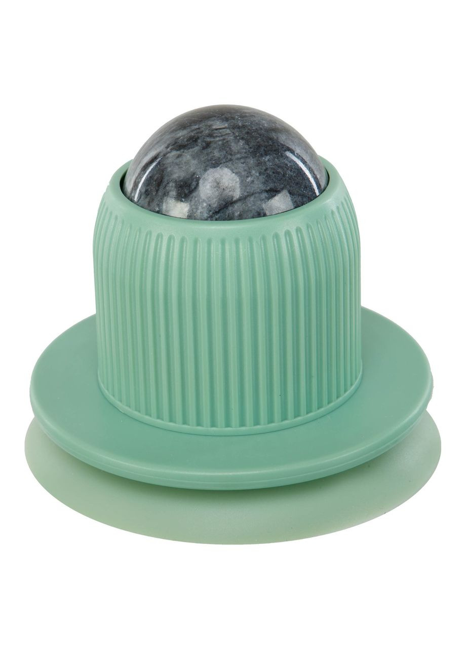 Масажер точковий ручний для тіла та обличчя з нефритовим шаром ø8см FI-0737 (пластик, силікон, ніфритова шар, оливковий) SP-Sport (361436025)