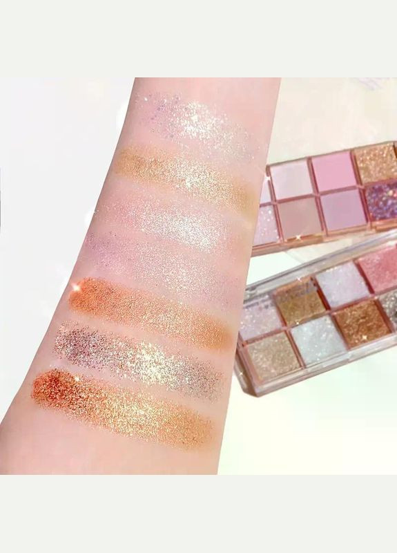 Палетка тіней для повік, 10 відтінків - матові та глітерні відтінки 01 China (346598320)