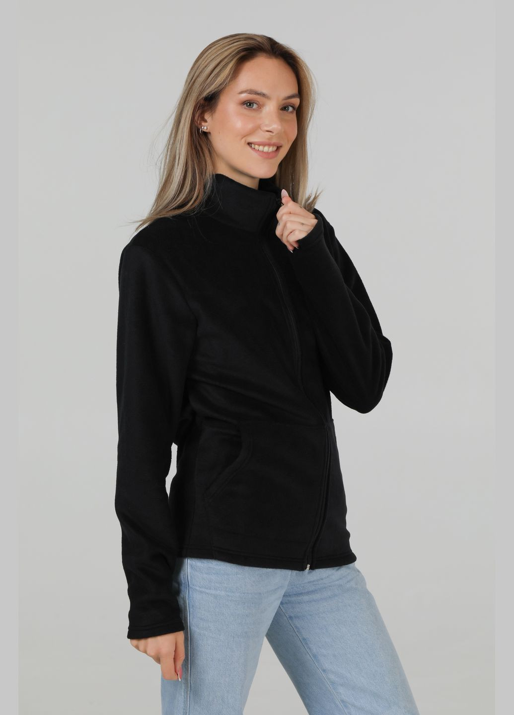 Кофта флісова жіноча чорна U0501-Black UNISEX RAY BASIC (305776960)