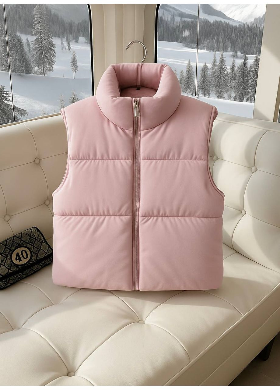 Женская укороченная жилетка на молнии с стойкой воротником MonCher (361057381)