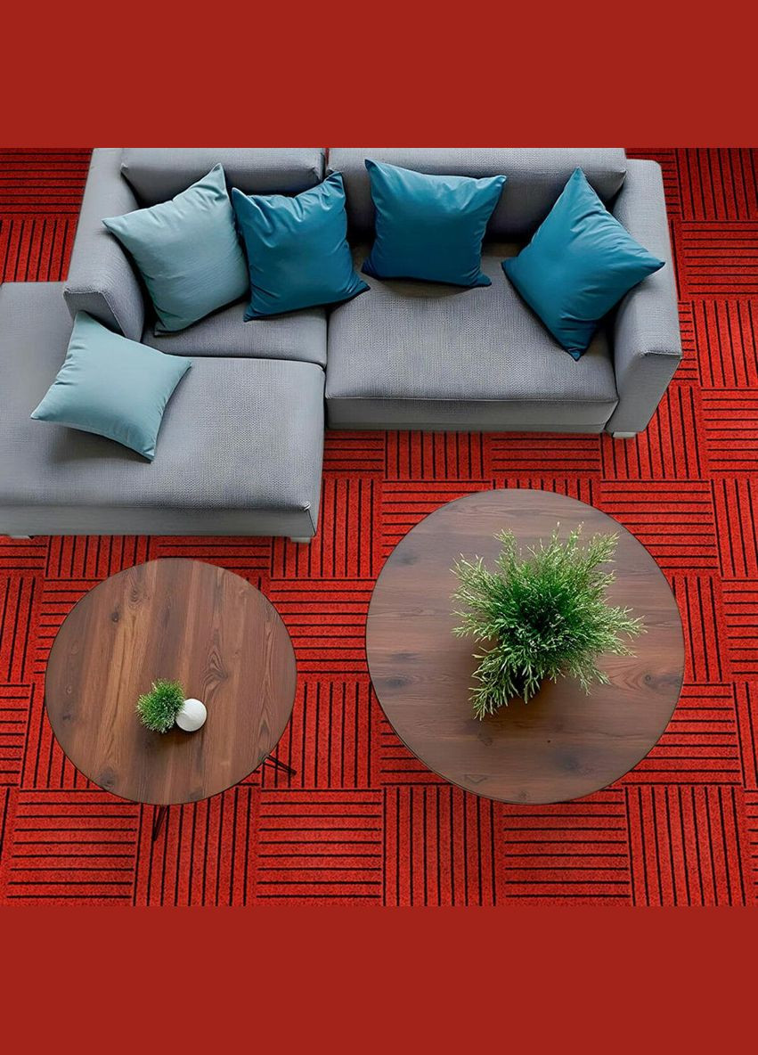 Самоклеюча плитка під ковролін бургунді 300х300х4,5мм SW-00002486 Sticker Wall (322818782)