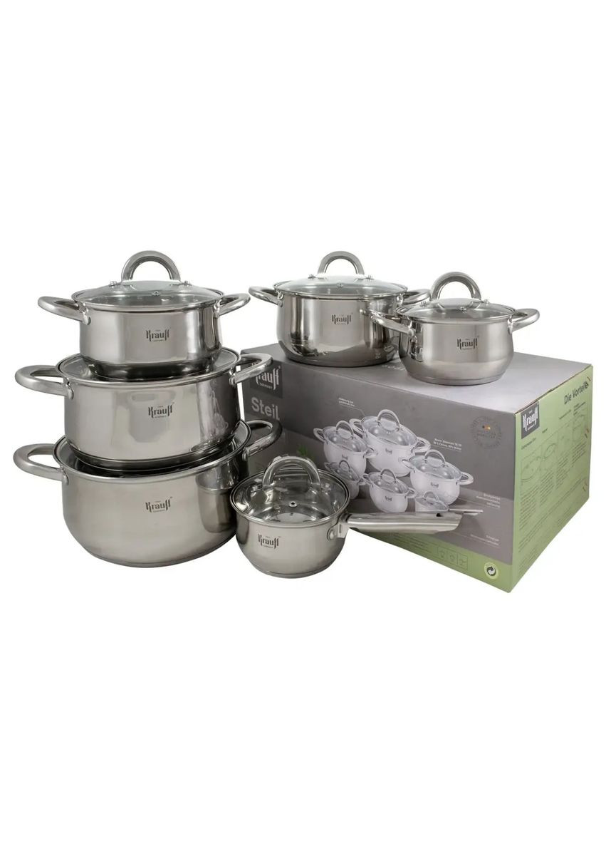 Набор посуды 26-238-079 12 предметов серебристый Krauff (349223200)