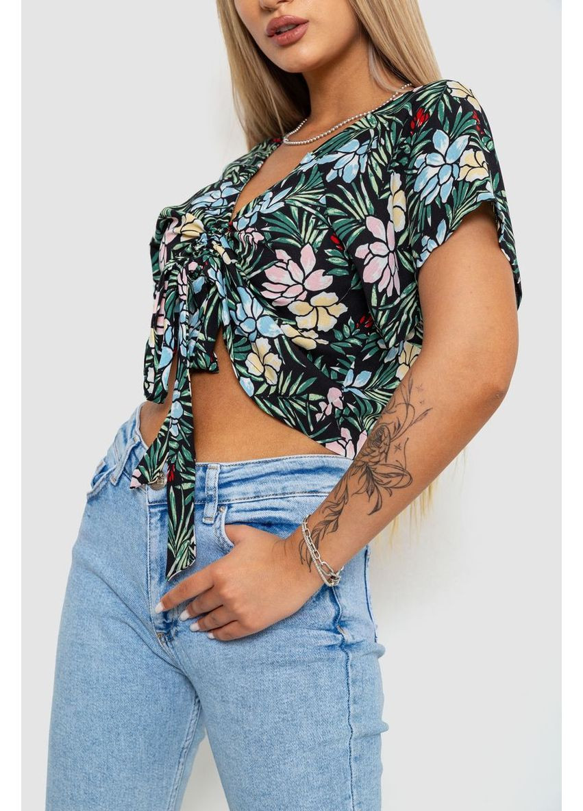 Комбинированная блуза-топ с цветочным принтом, 244r292 Kamomile