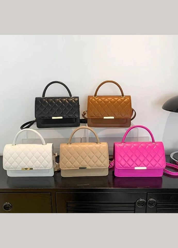 Жіноча класична сумка 1623 з ручкою стьобана крос-боді через плече чорна No Brand (303323049)