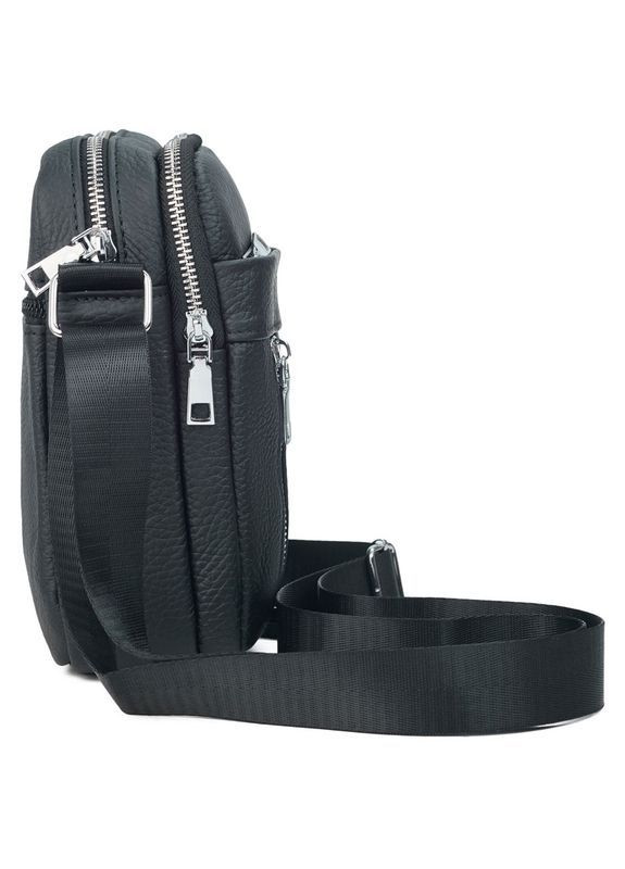 Сумка барсетка чоловіча з натуральної шкіри маленька Qvant 6614 - Чорна Tiding Барсетка (366889786)