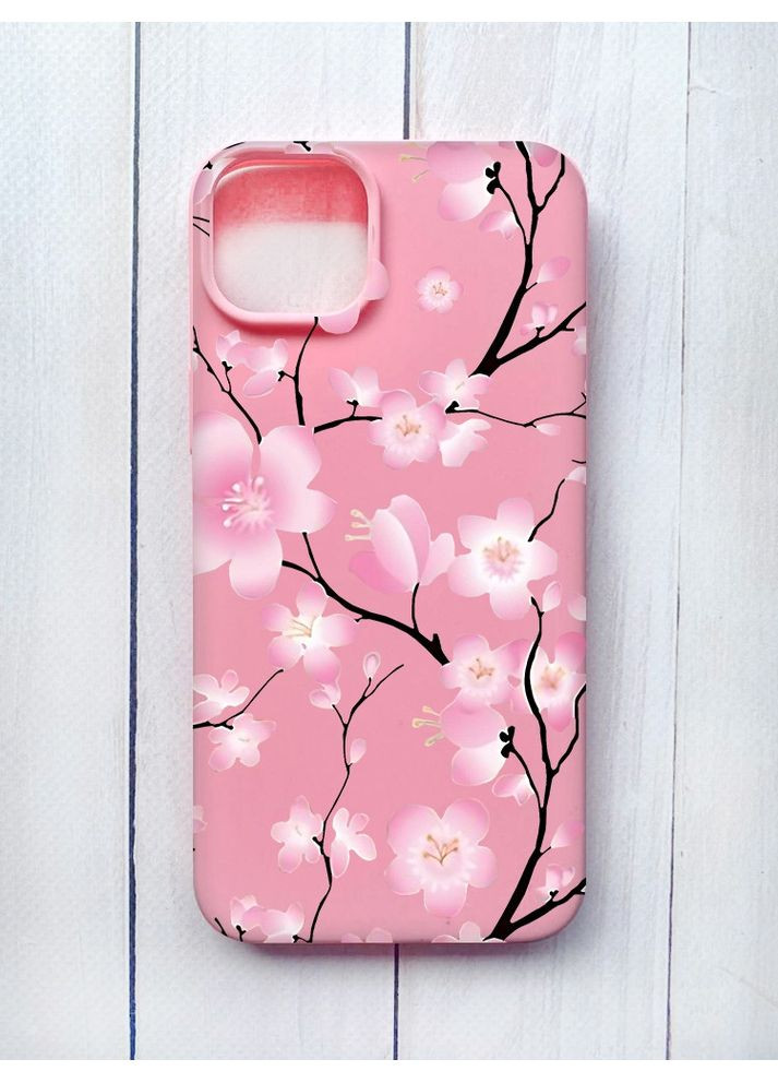 Матовый чехол на iPhone 15 Plus Розовый:: Цветущая сакура (принт 282) Creative (360711278)
