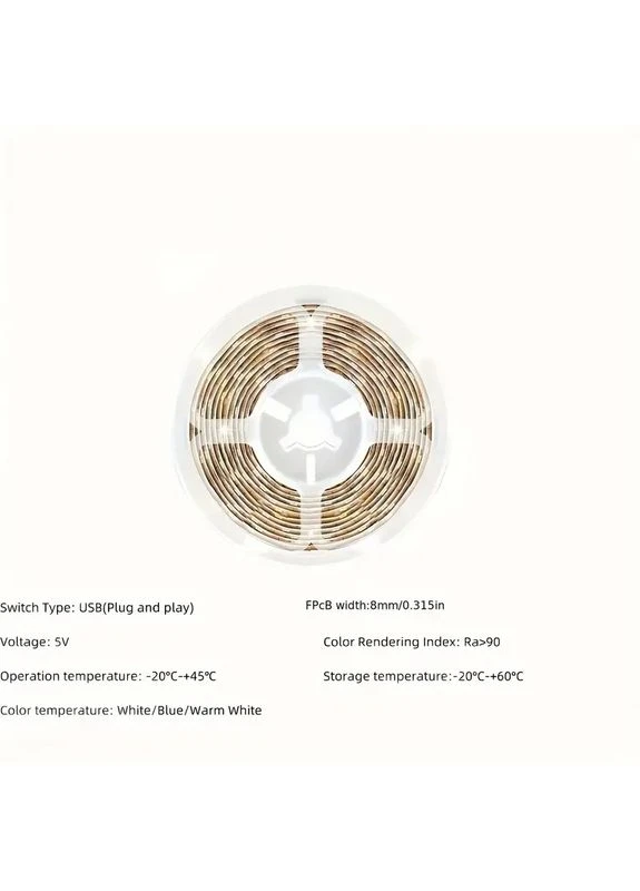 USB-живлення LED стрічки 1 м, колір Білий No Brand (378076811)