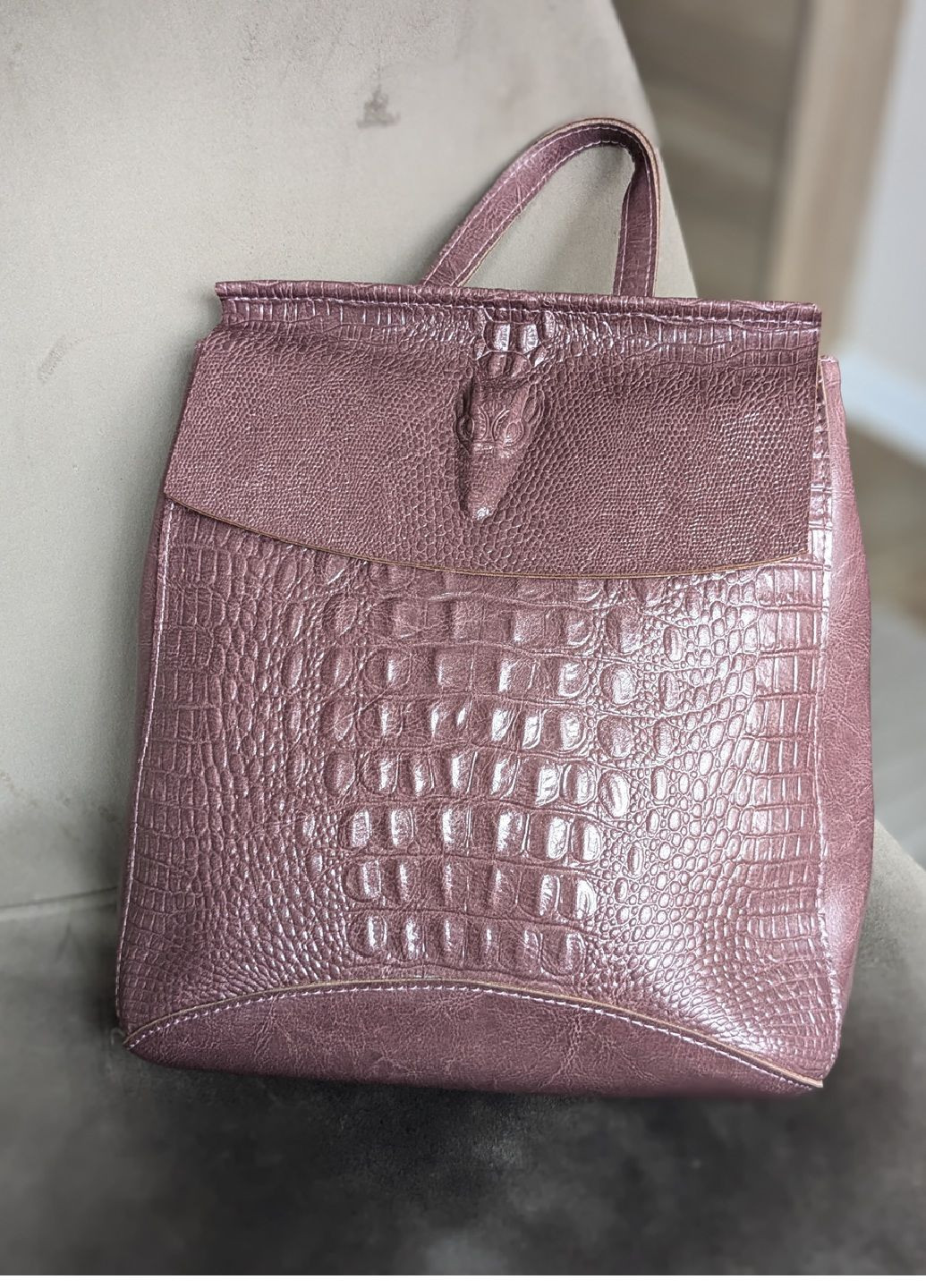 Сумка-рюкзак шкіряний алігатор, крокодил Vishnya (364100431)