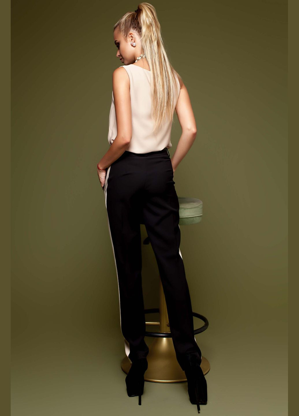Черные классические, кэжуал классические брюки Jadone Fashion