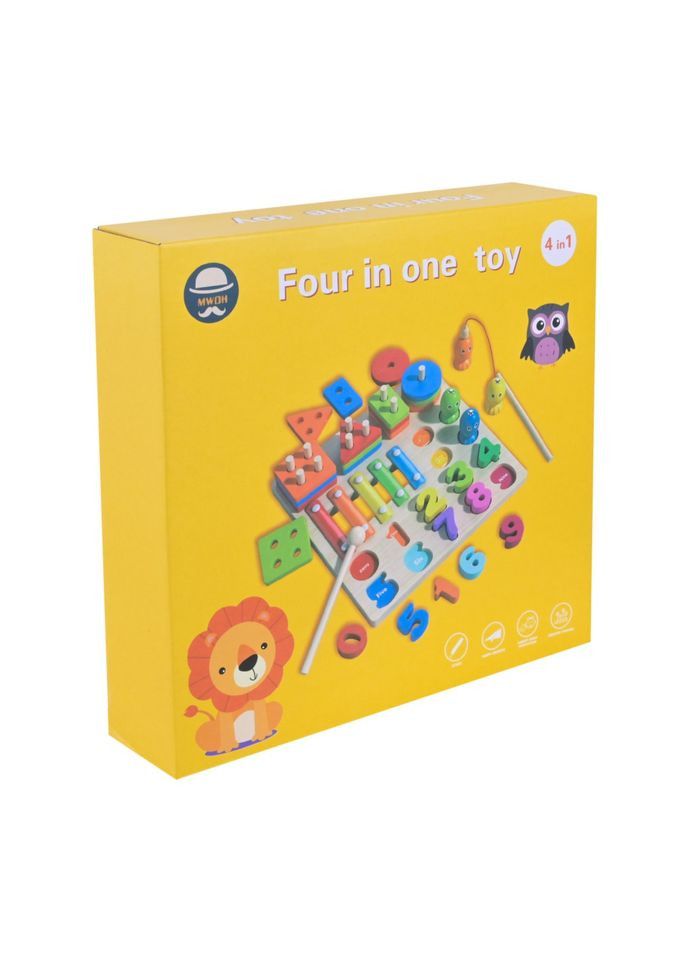 Дитяча дерев’яна іграшка "4 в 1" C9404 рибалка, ксилофон Bambi (364543478)