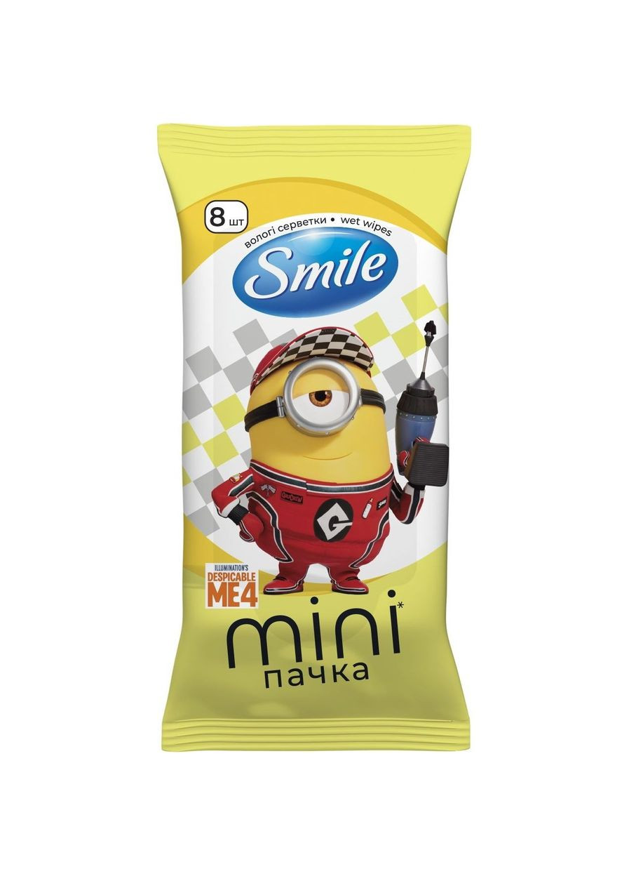 Влажные салфетки Лицензионные герои Миньоны 8 шт. в ассортименте Smile 42139114 (331787871)