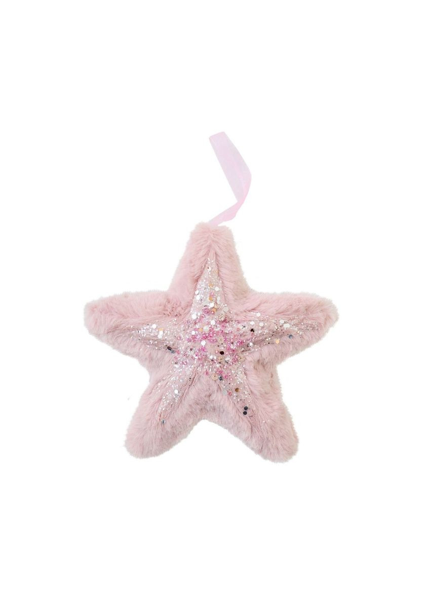 Іграшка на ялинку Зірка 973538 16х16 см рожева Yes (369339199)