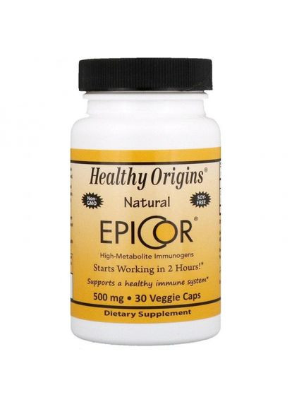 Епікор для імунітету, EpiCor,, 500 мг, 30 капсул (HOG57884) Healthy Origins (266799033)
