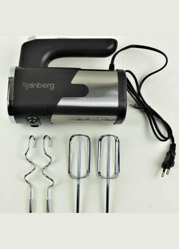 Міксер кухонний RB-2215 5 режимів 600 Вт з насадками для замішування крутого тіста Чорний Rainberg (306447773)