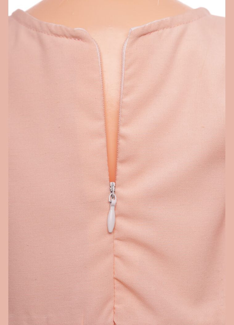 Бежевое платье нарядное с коротким рукавом хлопковое с цветами персиковый 104 см (39433) BABYKROHA (323469901)