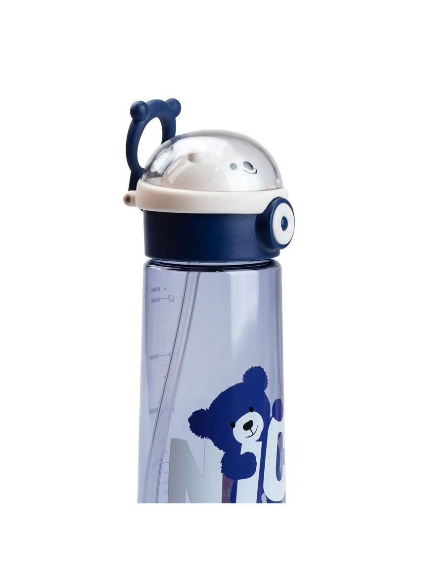 Бутылка для воды 620 мл с трубочкой Синяя HP17300BL Happy Life (364686416)