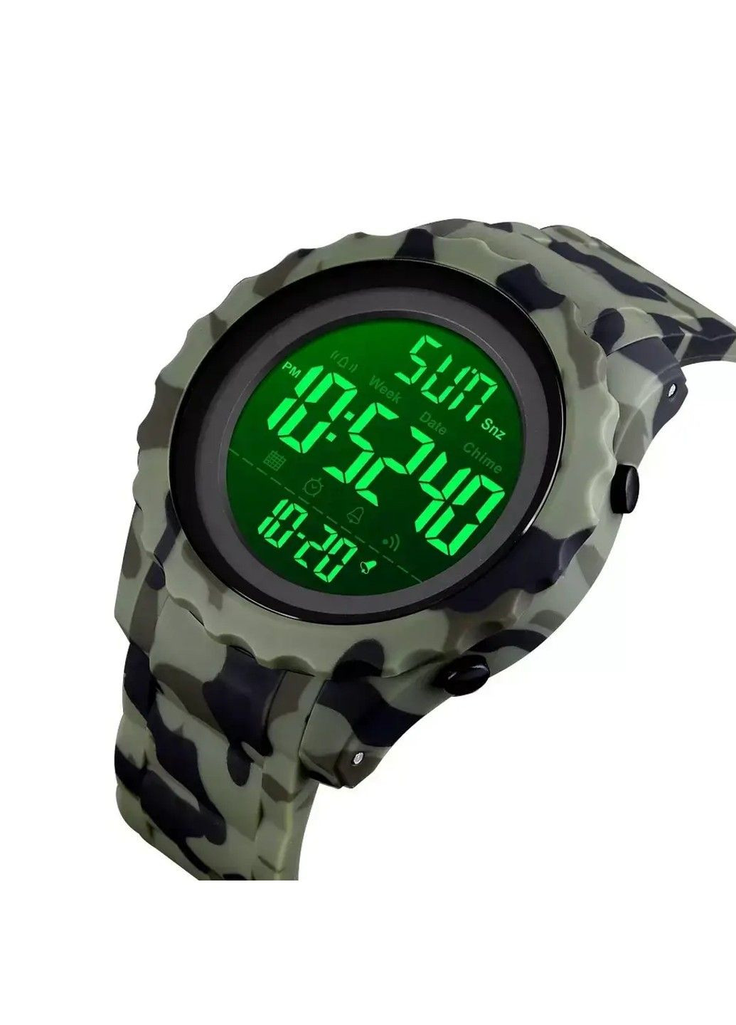 Спортивний наручний годинник 1624 Зелений камуфляж Skmei (314483648)