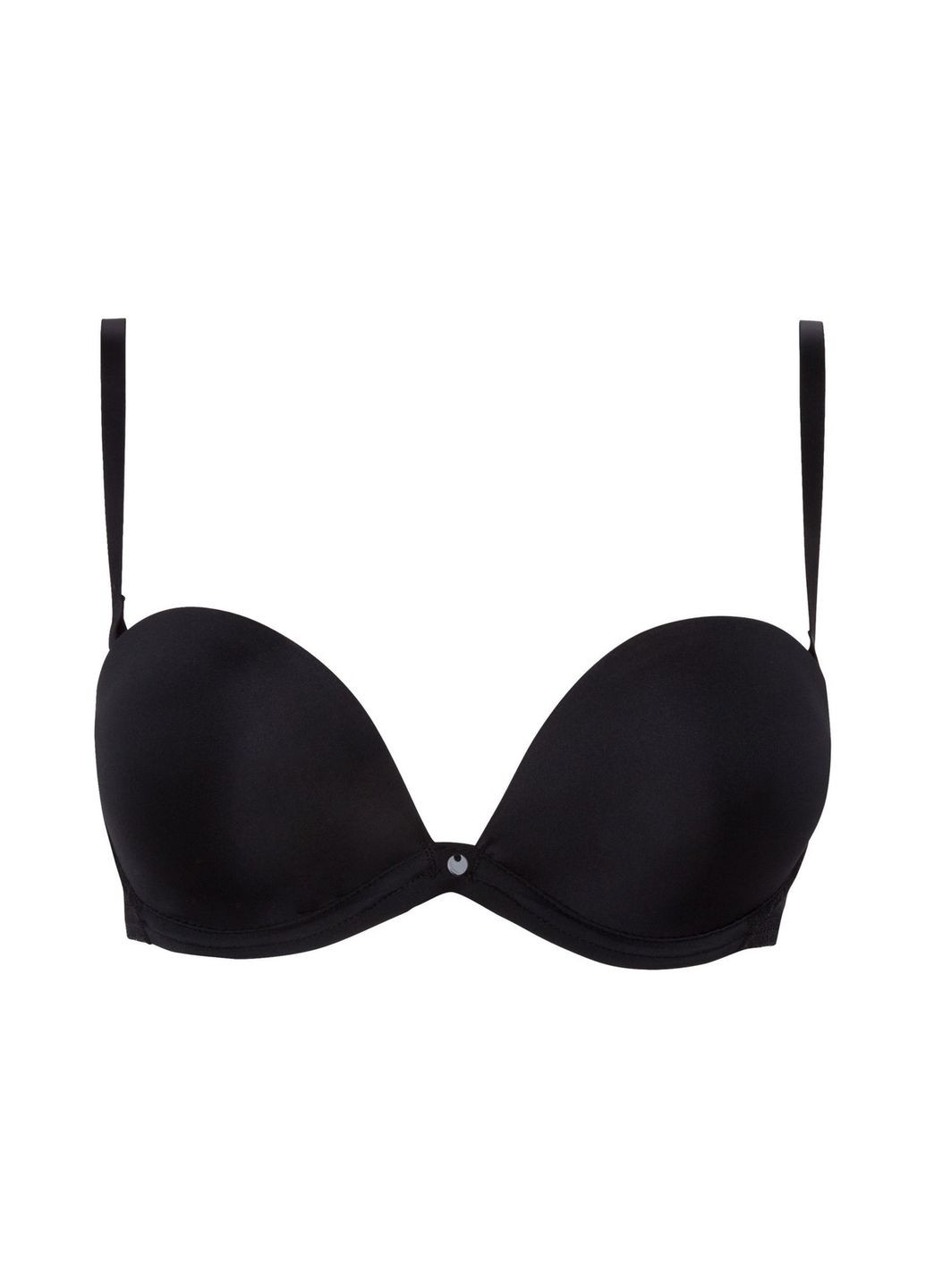 Чёрный балконет бюстгальтер трансформер с чашками push-up Gisela с косточками