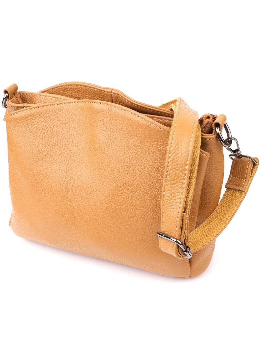 Сумка кросс-боди через плечо из натуральной кожи женская средняя Рыжий 40331 Vintage (361970394)