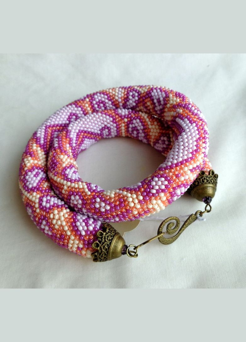 Жгут из бисера ручной работы в розовых тонах "Восточная Луна" No Brand (358224537)