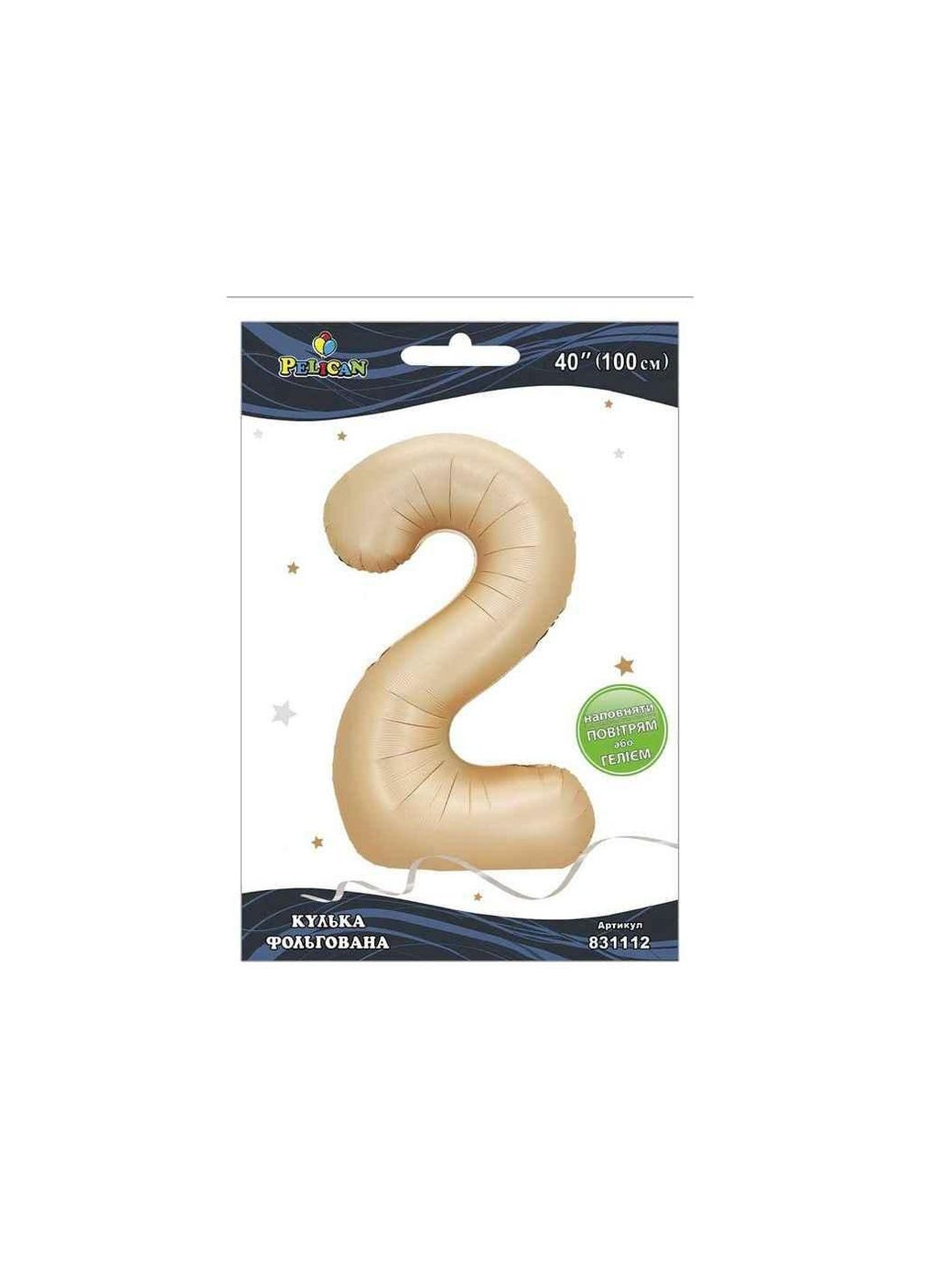 Шарик фольгированная цифра 40 (100 см) 2 лат. ТМ PELICAN (327429681)