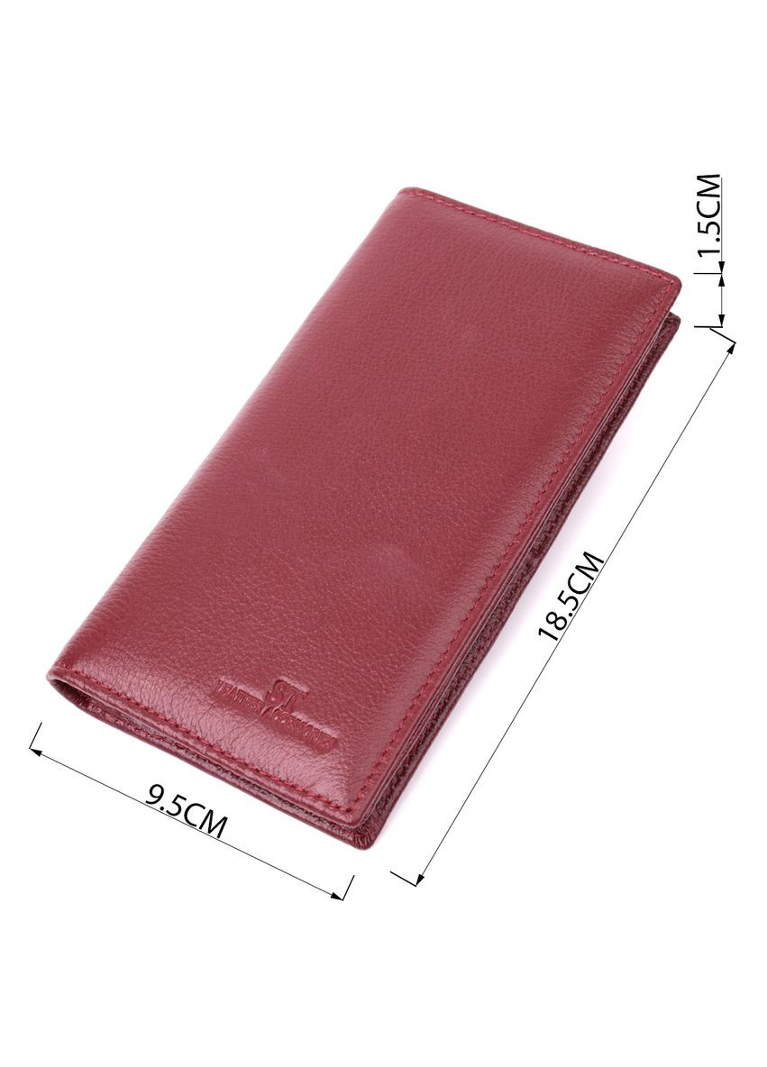 Вместительный женский кошелек на магнитах с монетницей из кожи бордовый (sku_22541) No Brand (328218381)