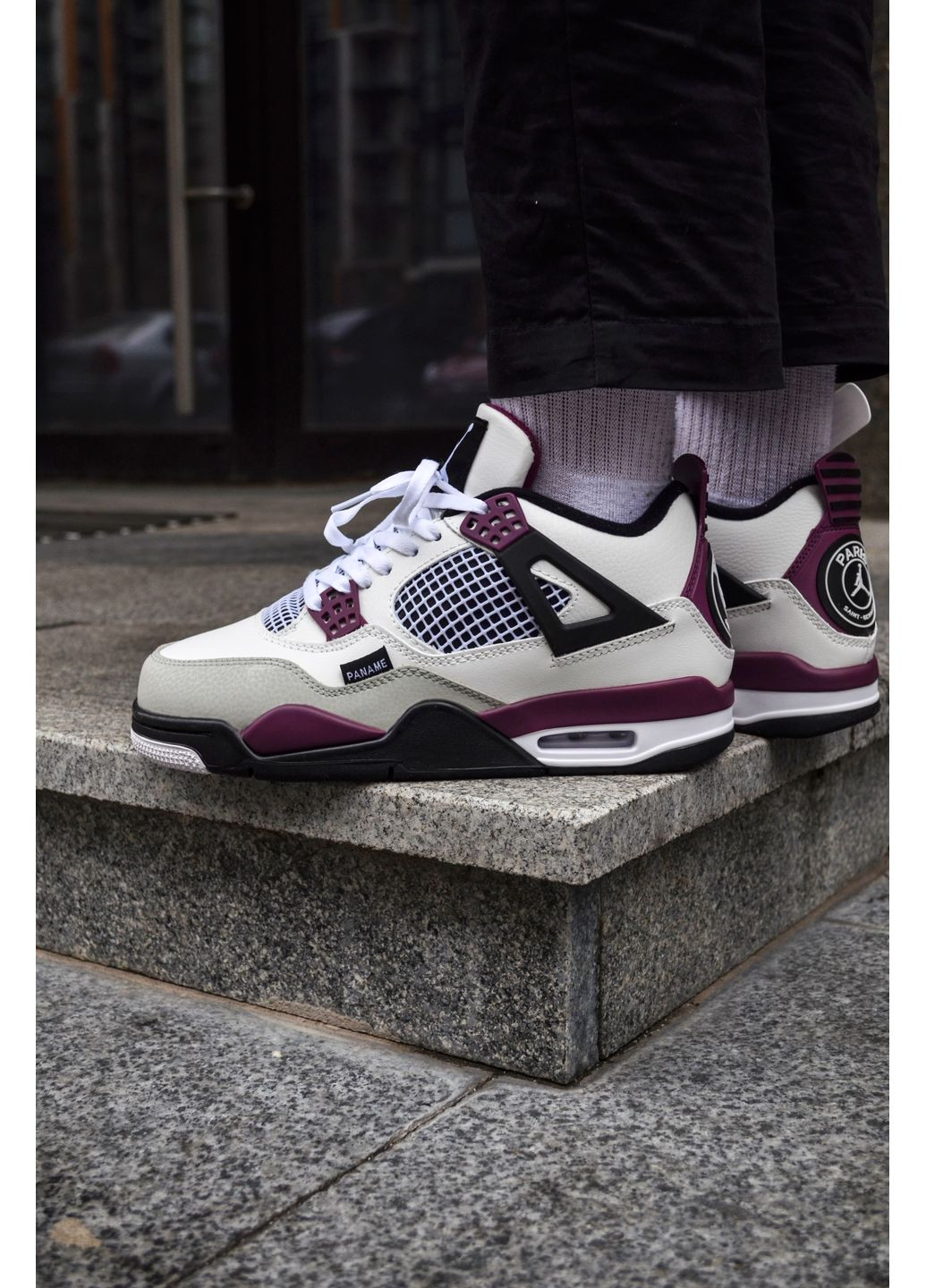 Білі Осінні кросівки чоловічі nike air jordan 4 white red найк аір джордан No Brand