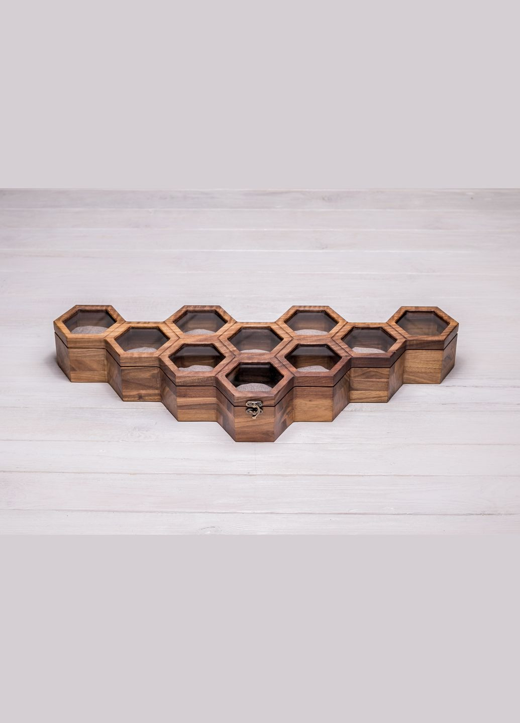 Сотова скринька для 10-ти годинників з логотипом на подарунок EcoWalnut (295548199)