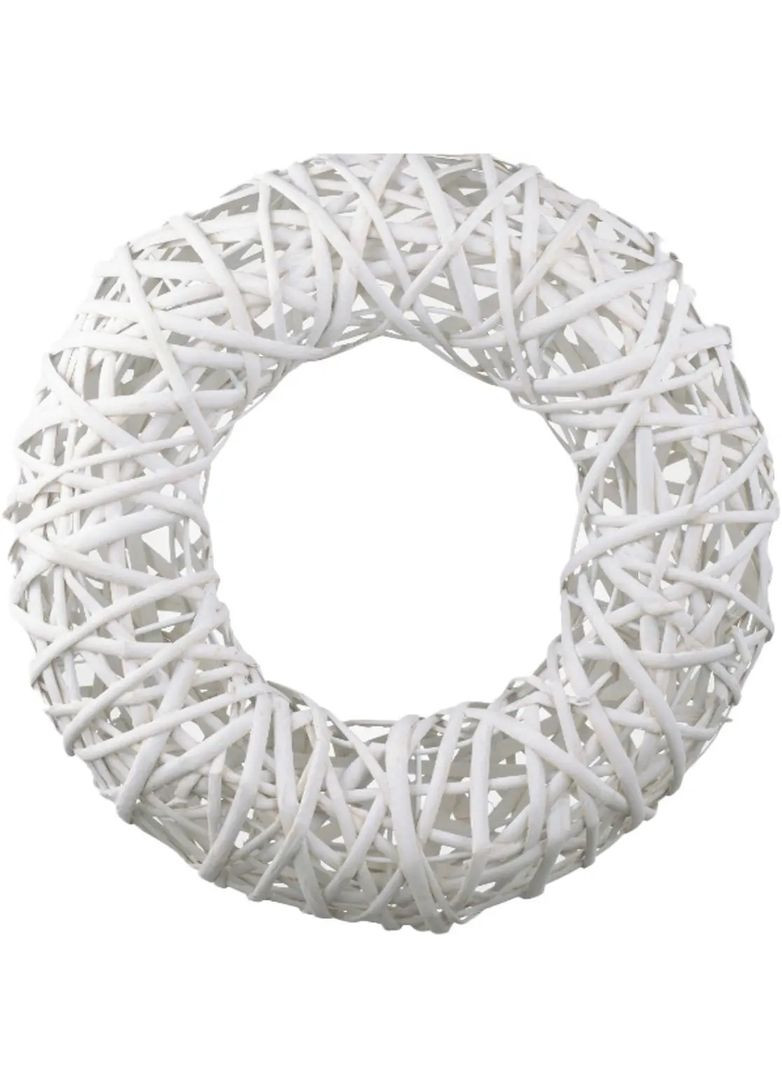 Ротанговий вінок різдвяний 974242 35 см білий Yes (369345457)