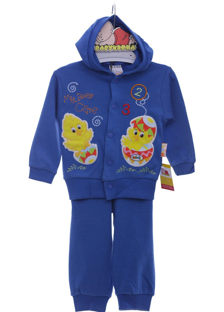 Синий демисезонный костюм с длинным рукавом для мальчика трикотажный цыпа синий 74 см (36954) BABYKROHA