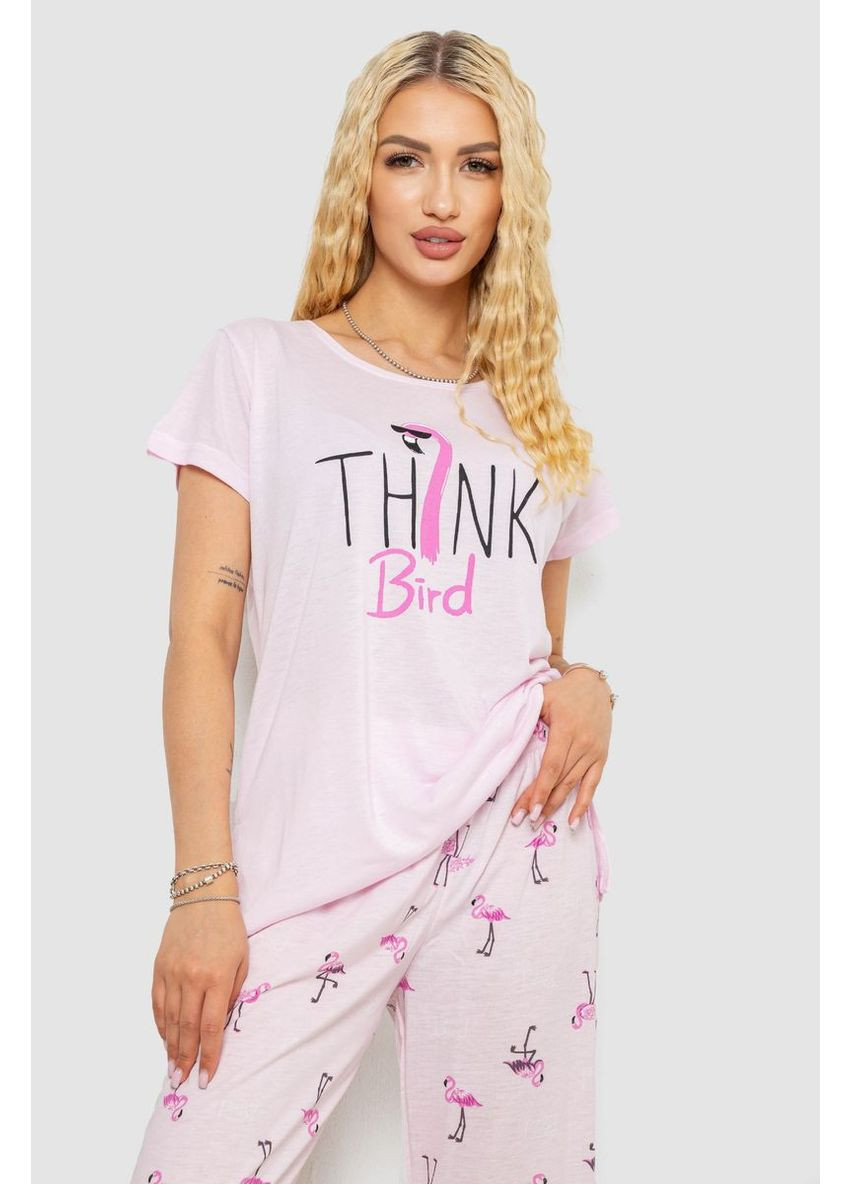 Рожева всесезон піжама жіноча з принтом,, 243r7156 Ager