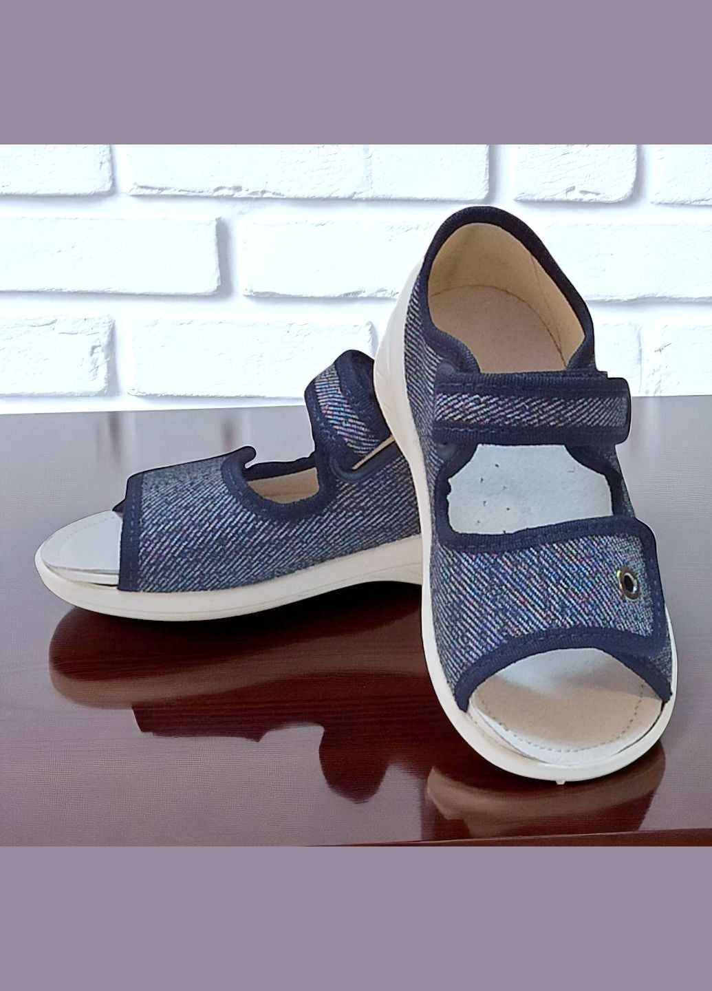 Ортопедичні відкриті тапочки капчики текстильні босоніжки на липучках валді Адам Waldi (338372472)