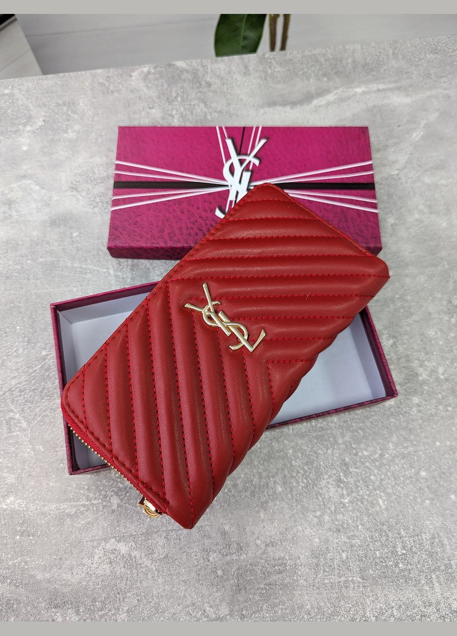 Жіночий гаманець великий Saint laurent — Ів Сен Лоран червоний PTR No Brand (317763146)