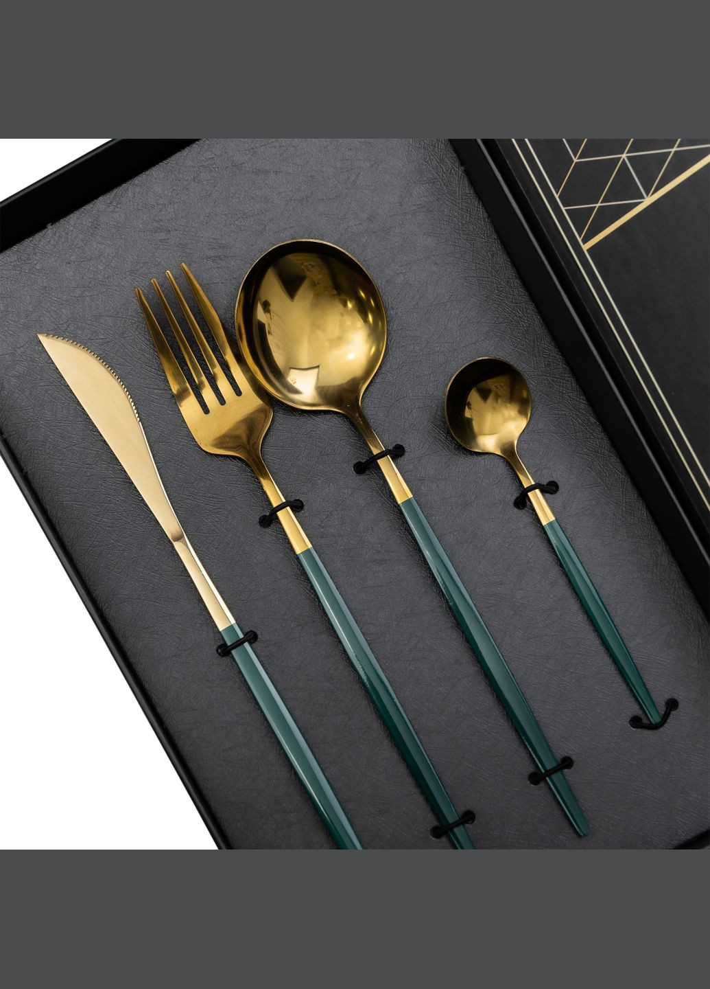 Набор столовых приборов 24 предмета на 6 персон, зеленый Yiwu (358649881)