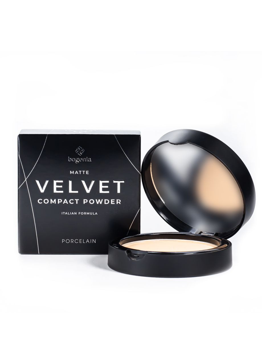 Пудра для обличчя компактна Velvet матуюча BG640 № 101 Porcelain Порцеляновий Bogenia (302723283)