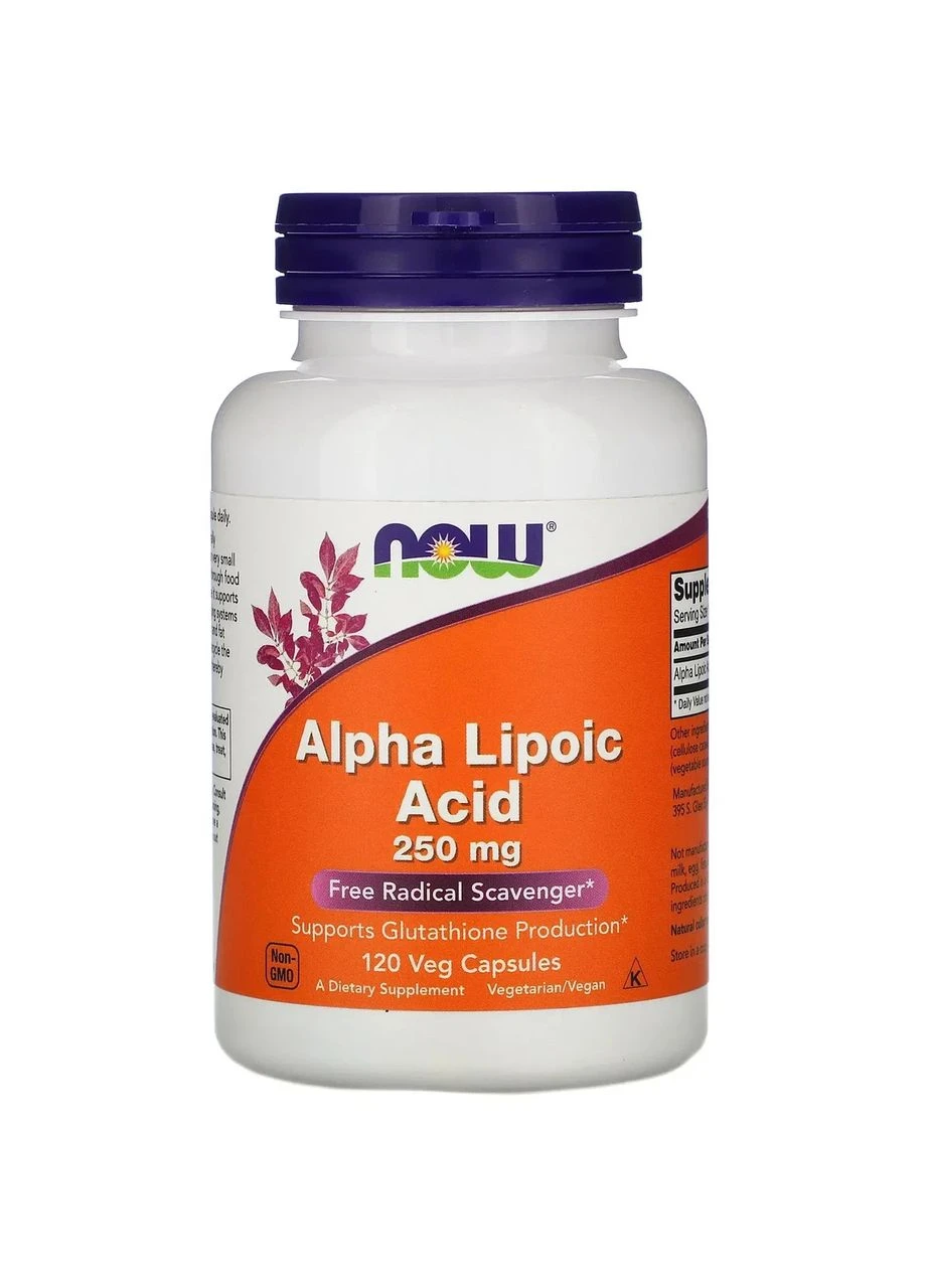 Альфа-липоевая кислота (Alpha Lipoic Acid) 250 мг 120 капсул Now Foods (361115481)