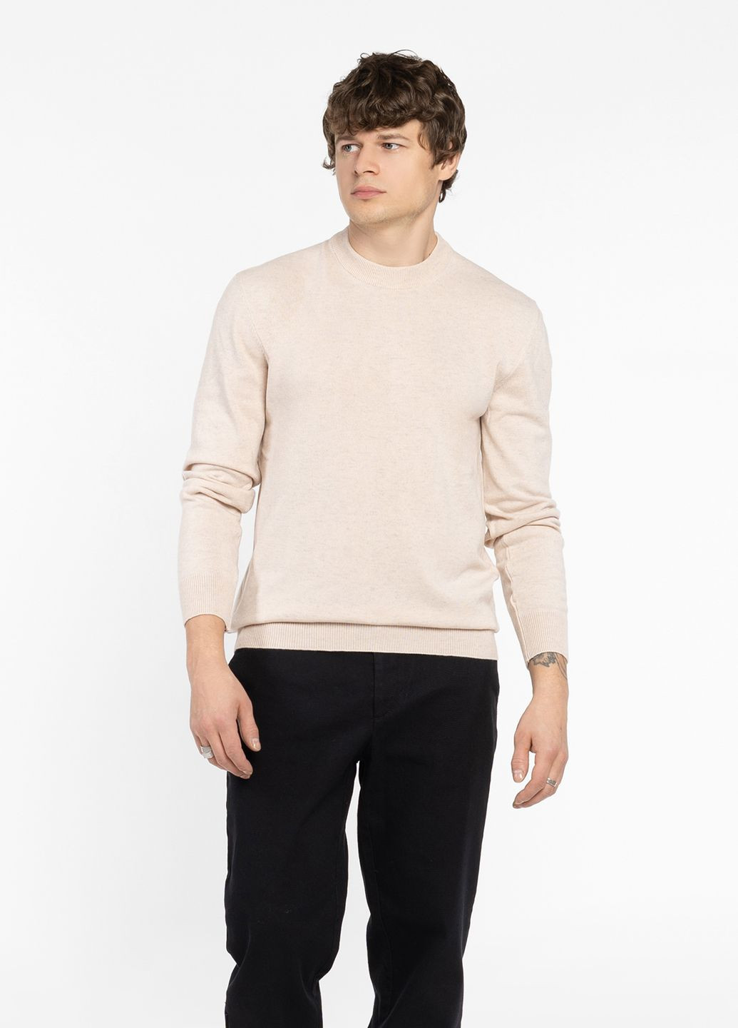 Бежевий зимовий светр чоловічий бежевий Arber Crew-neck FF N-AVT147