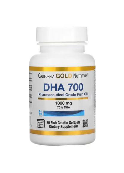 Омега-3 ДГК 700 Рыбий жир 1000 мг, 30 капсул California Gold Nutrition (302520910)