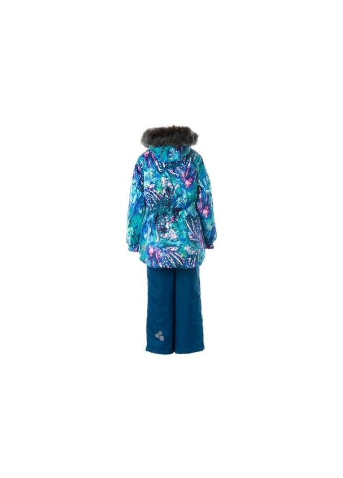 Комбінований зимній комплект верхнього одягу renely 1 41850130 блакитний з принтом/бірюзово-зелений 128 (4741468980003) Huppa